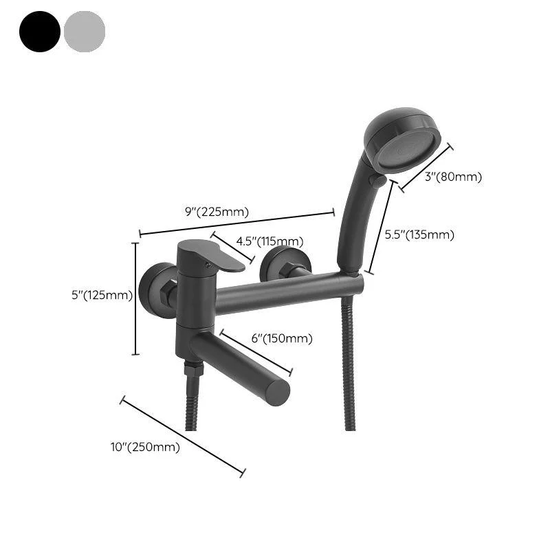 Wall Mounted Metal Rotatable Tub Filler Single Handle Tap -Bathlova