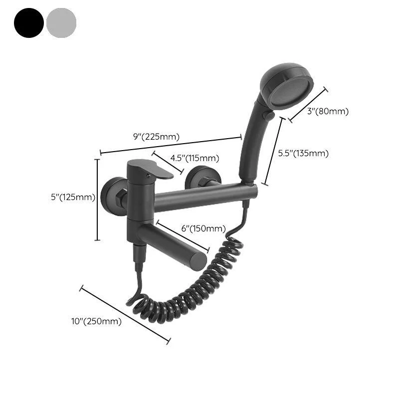 Wall Mounted Metal Rotatable Tub Filler Single Handle Tap -Bathlova