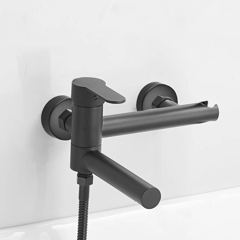 Wall Mounted Metal Rotatable Tub Filler Single Handle Tap -Bathlova