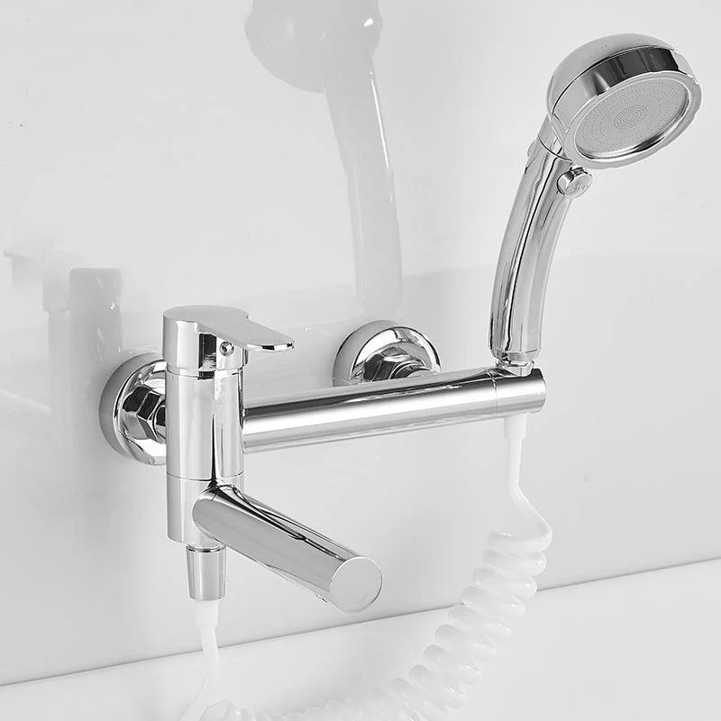 Wall Mounted Metal Rotatable Tub Filler Single Handle Tap -Bathlova