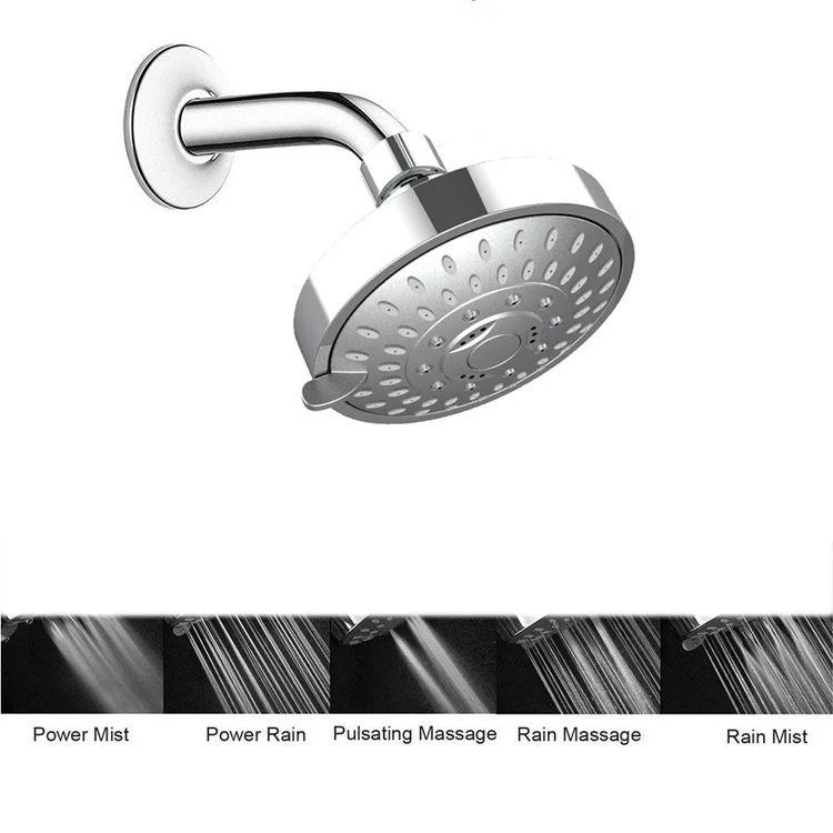 Wall Mounted Metal Shower Head Modern Round Fixed Shower Head -Bathlova