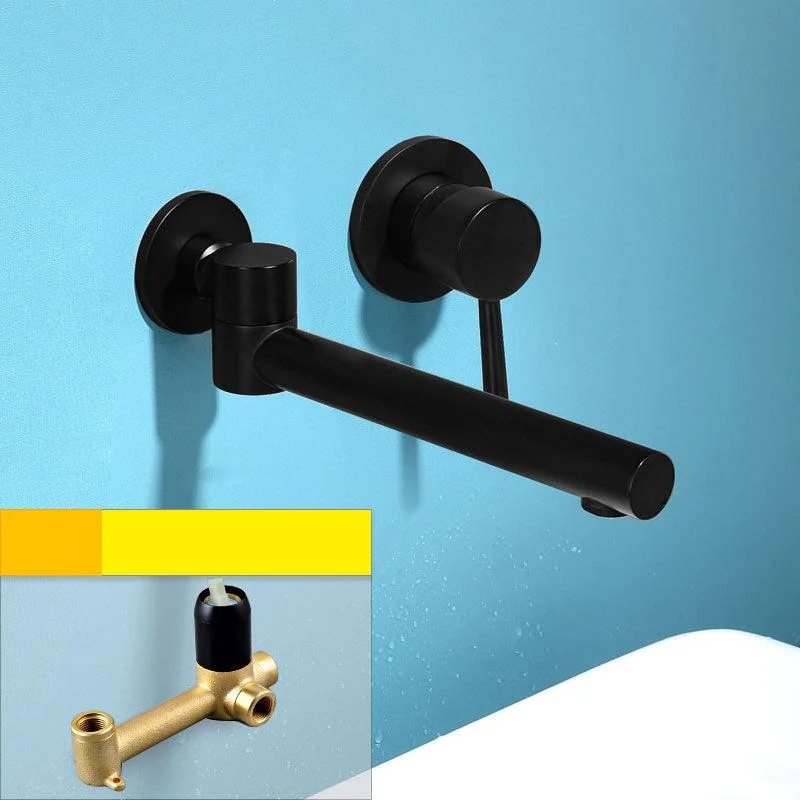 Wall Mounted Metal Tub Filler Low Arc Bathtub Spout Tub Tap Trim -Bathlova