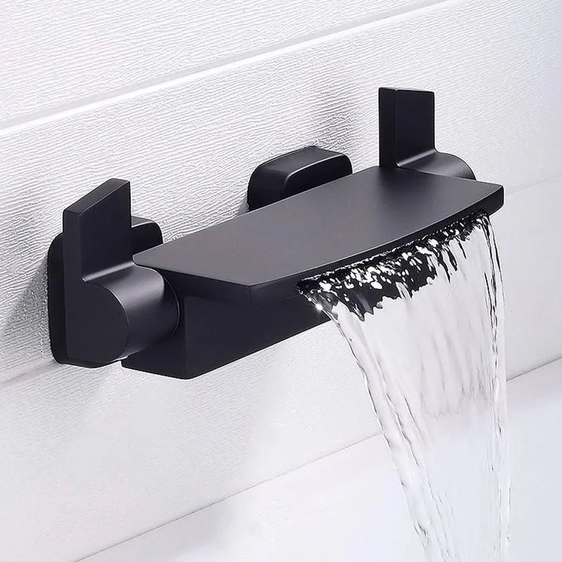 Wall Mounted Metal Tub Filler Low Arc Freestanding Bathtub Tap -Bathlova