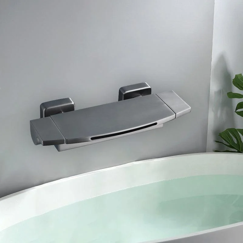 Wall Mounted Metal Tub Filler Low Arc Freestanding Bathtub Tap -Bathlova