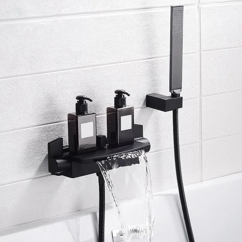 Wall Mounted Metal Tub Filler Low Arc Freestanding Bathtub Tap -Bathlova