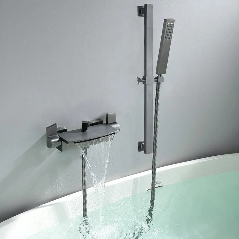 Wall Mounted Metal Tub Filler Low Arc Freestanding Bathtub Tap -Bathlova