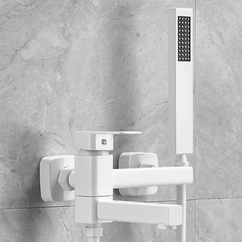 Wall Mounted Metal Tub Filler Low Arc Rotatable Bathroom Tap -Bathlova