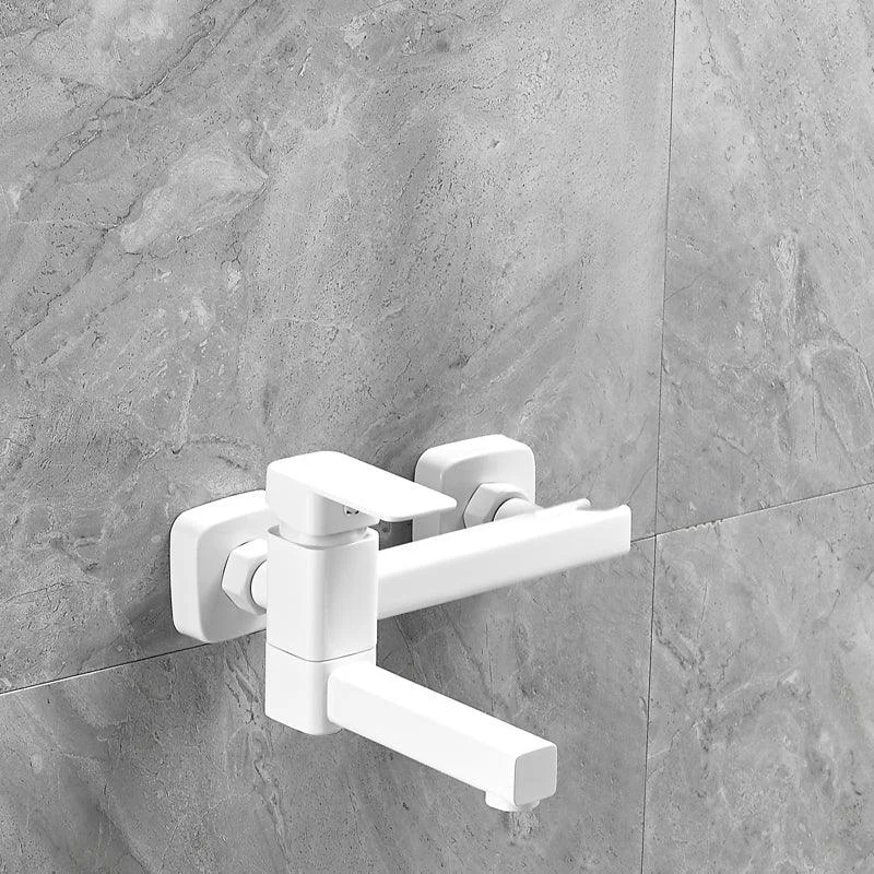 Wall Mounted Metal Tub Filler Low Arc Rotatable Bathroom Tap -Bathlova