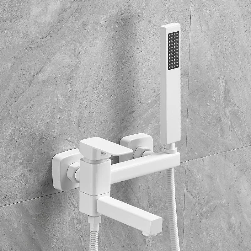 Wall Mounted Metal Tub Filler Low Arc Rotatable Bathroom Tap -Bathlova