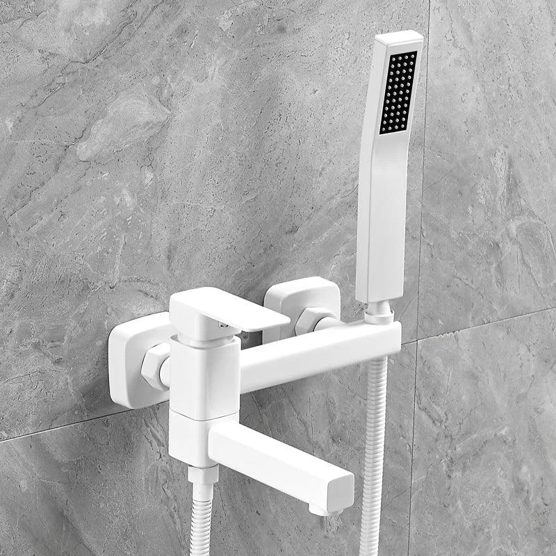 Wall Mounted Metal Tub Filler Low Arc Rotatable Bathroom Tap -Bathlova