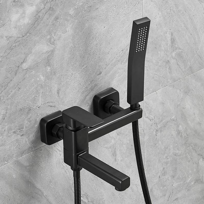 Wall Mounted Metal Tub Filler Low Arc Rotatable Bathroom Tap -Bathlova