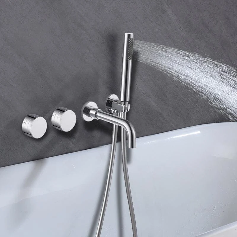 Wall Mounted Metal Tub Filler Low Arc Rotatable Tub Tap Trim -Bathlova