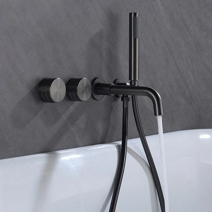 Wall Mounted Metal Tub Filler Low Arc Rotatable Tub Tap Trim -Bathlova