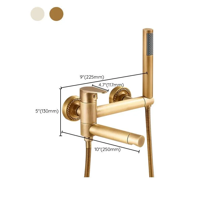 Wall Mounted Metal Tub Filler Low Arc Single Handle Tub Tap Trim -Bathlova