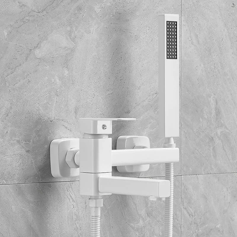 Wall Mounted Metal Tub Filler Low Arc Single Handle Tub Tap Trim -Bathlova