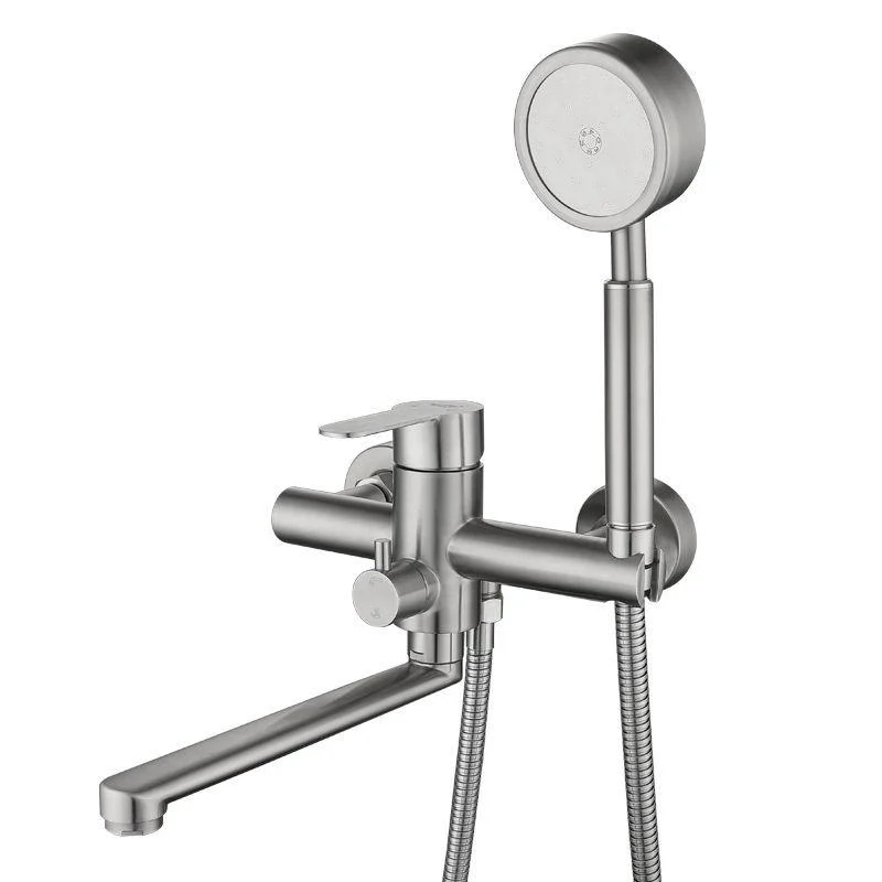 Wall Mounted Metal Tub Filler Low Arc Swivel Bathroom Tap -Bathlova