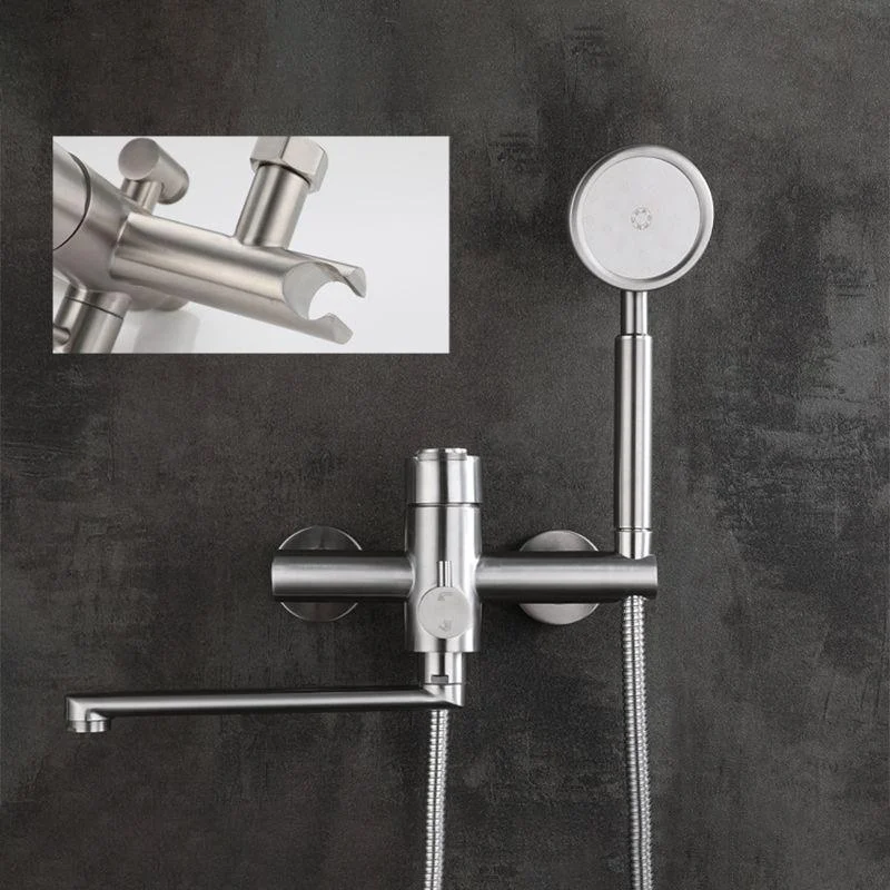 Wall Mounted Metal Tub Filler Low Arc Swivel Bathroom Tap -Bathlova