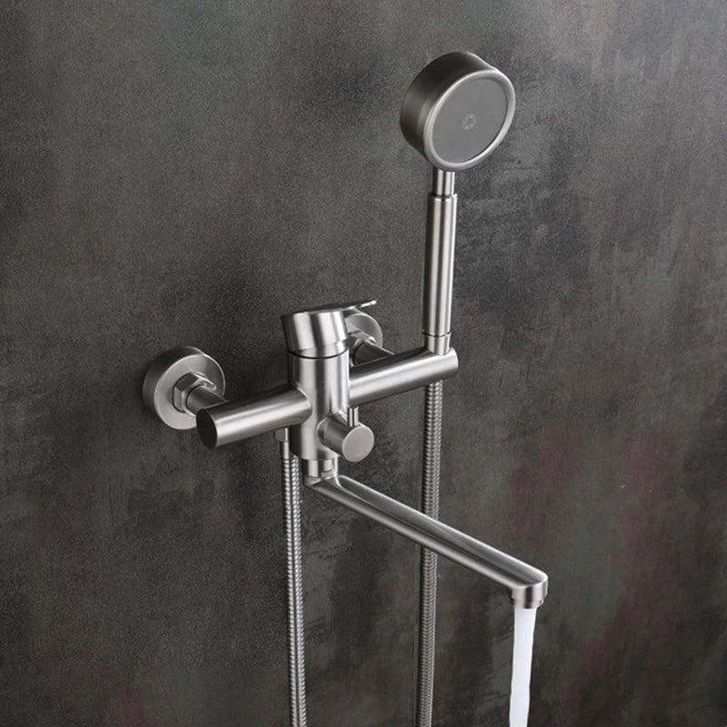 Wall Mounted Metal Tub Filler Low Arc Swivel Bathroom Tap -Bathlova