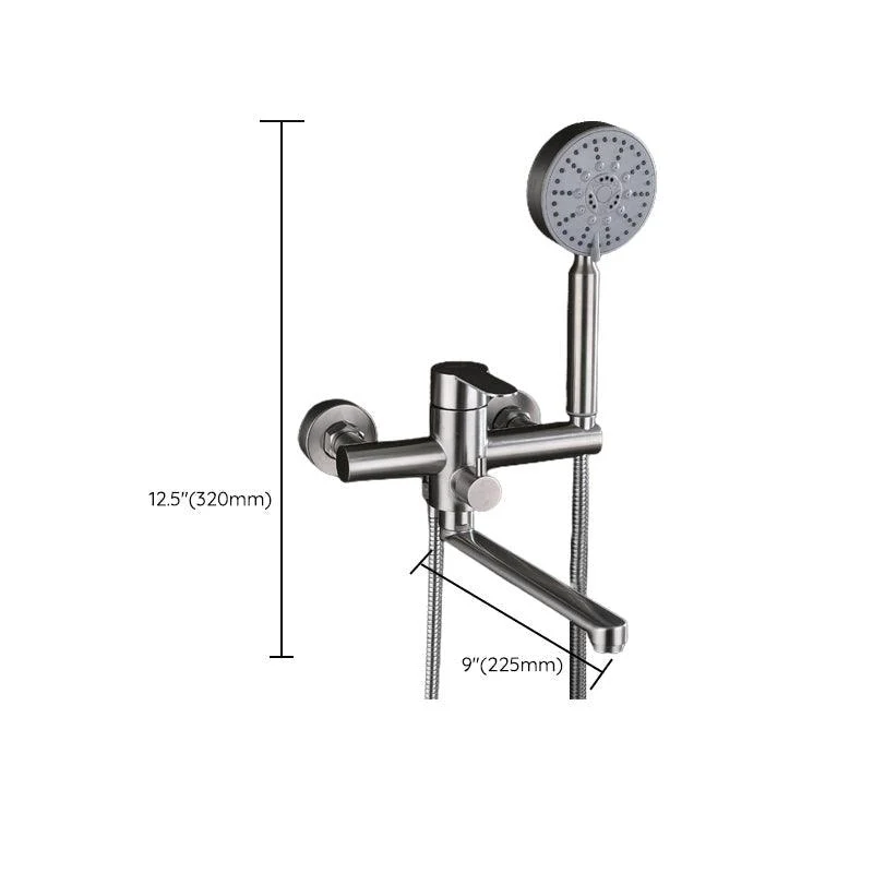 Wall Mounted Metal Tub Filler Low Arc Swivel Bathroom Tap -Bathlova