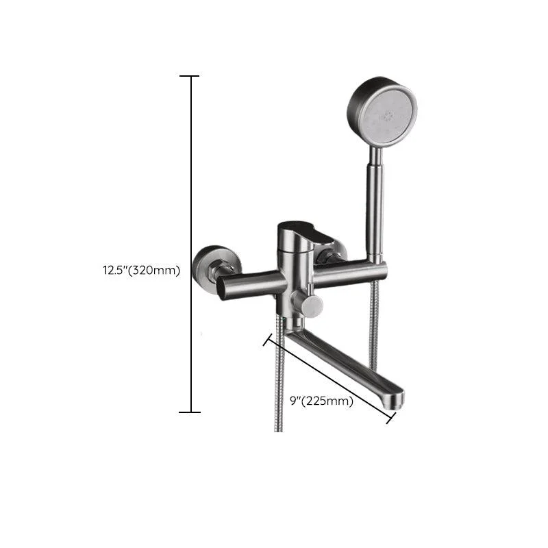 Wall Mounted Metal Tub Filler Low Arc Swivel Bathroom Tap -Bathlova