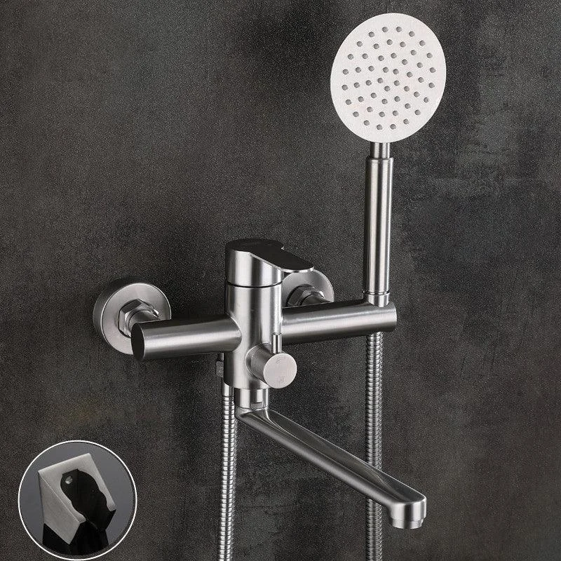 Wall Mounted Metal Tub Filler Low Arc Swivel Bathroom Tap -Bathlova