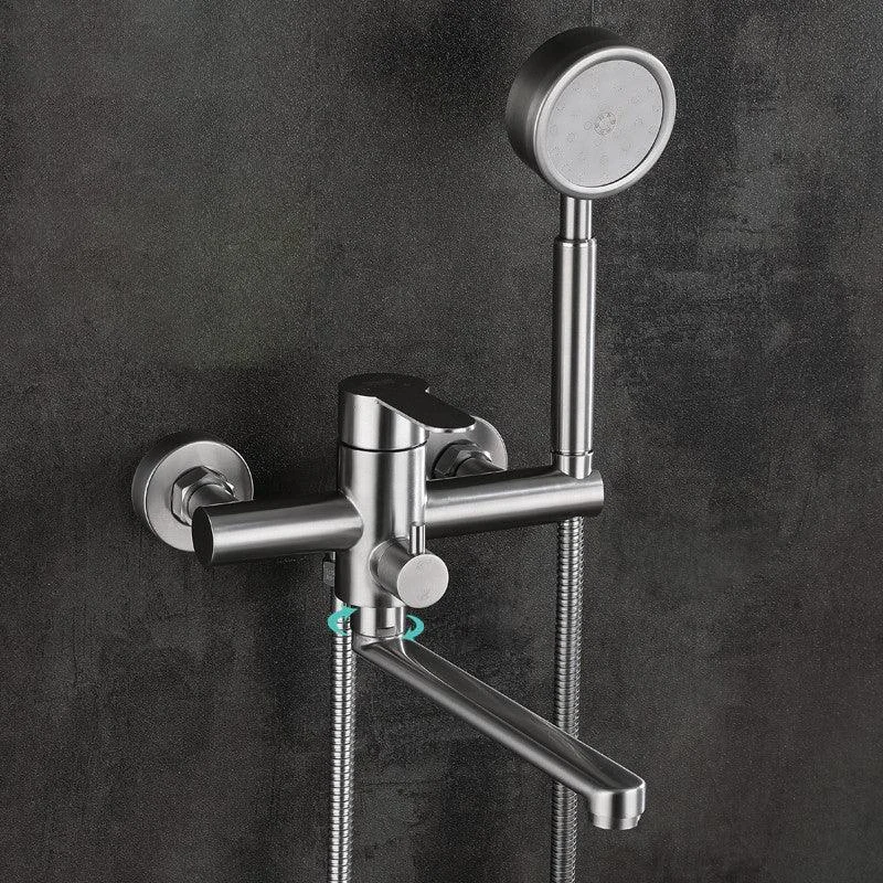 Wall Mounted Metal Tub Filler Low Arc Swivel Bathroom Tap -Bathlova