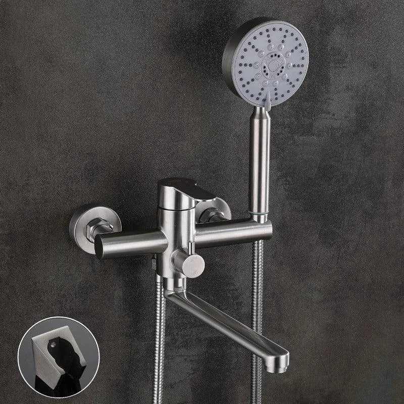 Wall Mounted Metal Tub Filler Low Arc Swivel Bathroom Tap -Bathlova