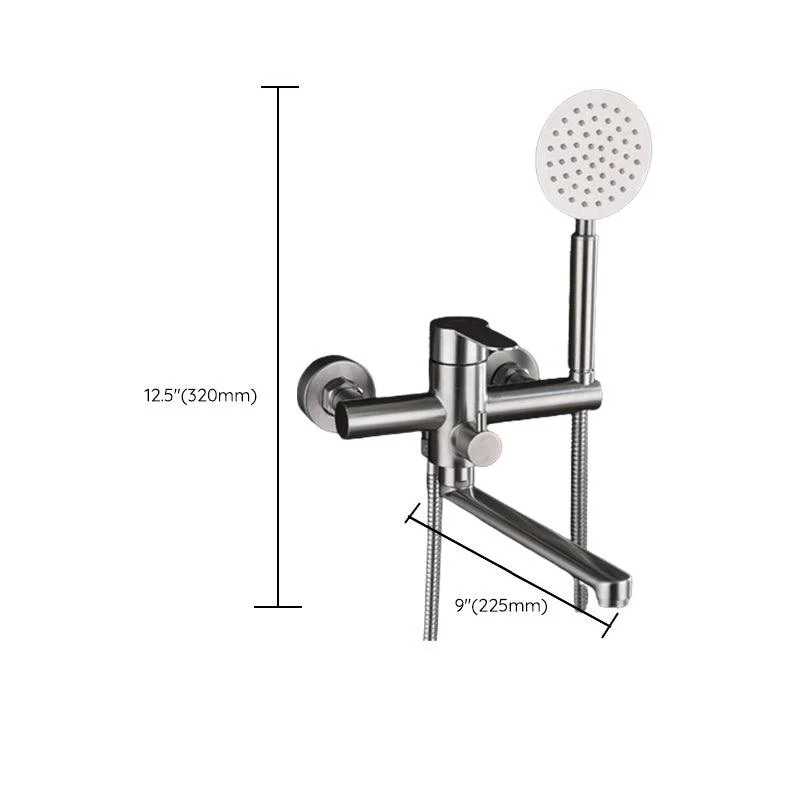 Wall Mounted Metal Tub Filler Low Arc Swivel Bathroom Tap -Bathlova