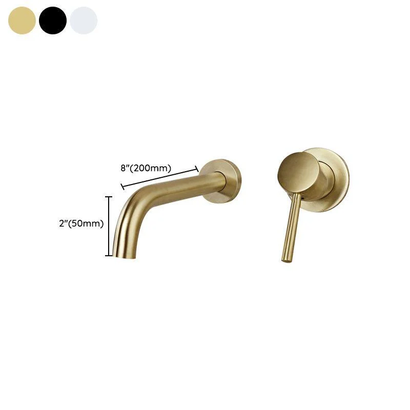 Wall Mounted Metal Tub Filler Low Arc Tubular Bathroom Tap -Bathlova