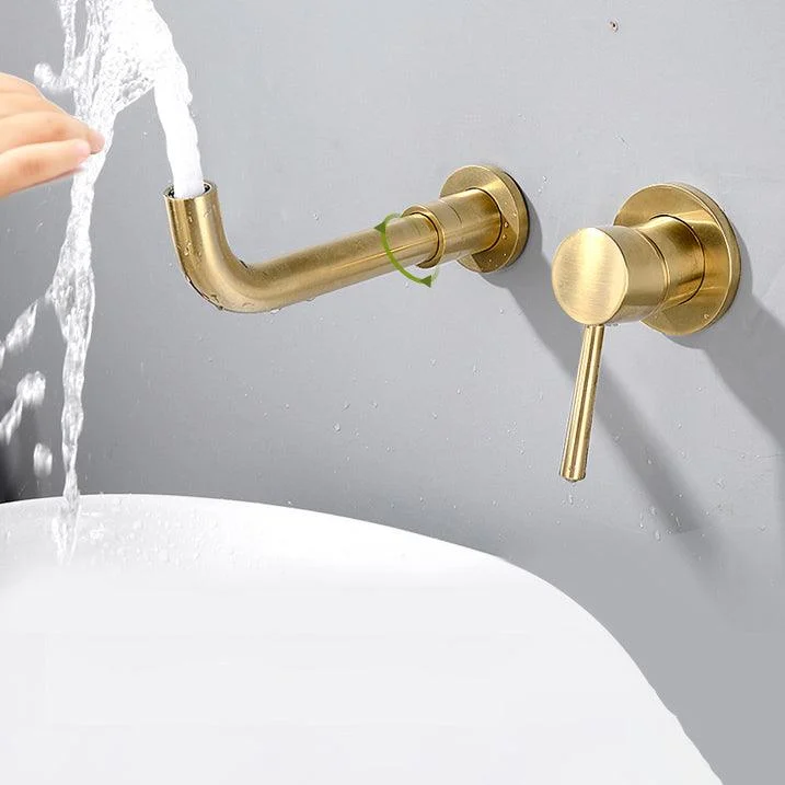 Wall Mounted Metal Tub Filler Low Arc Tubular Bathroom Tap -Bathlova