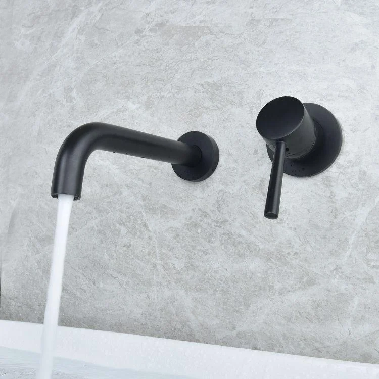 Wall Mounted Metal Tub Filler Low Arc Tubular Bathroom Tap -Bathlova