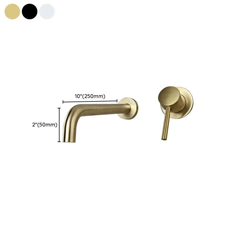 Wall Mounted Metal Tub Filler Low Arc Tubular Bathroom Tap -Bathlova