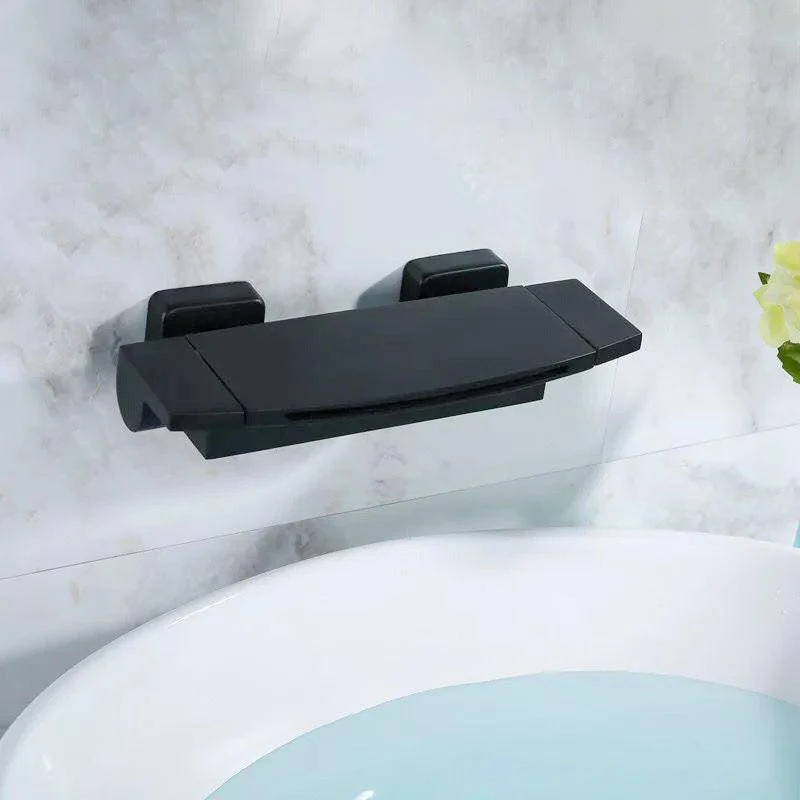 Wall Mounted Metal Tub Filler Low Arc Waterfall Bathroom Tap -Bathlova