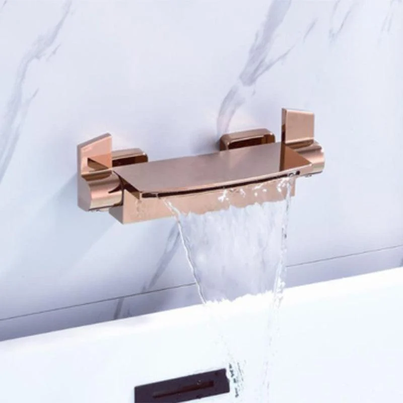 Wall Mounted Metal Tub Filler Low Arc Waterfall Bathroom Tap -Bathlova