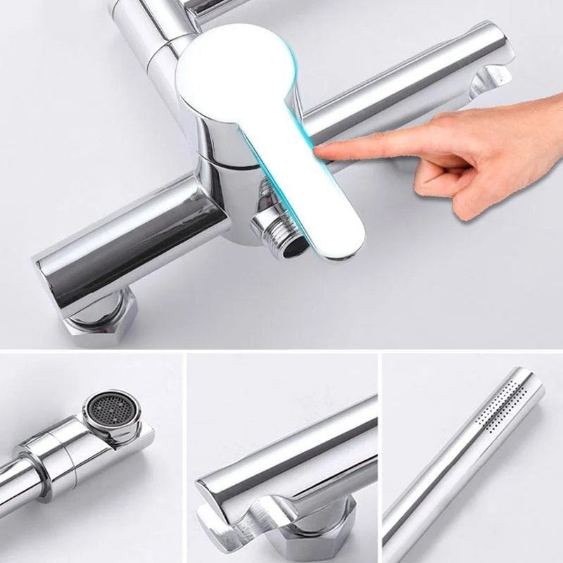 Wall Mounted Metal Tub Filler Low Arc Waterfall Bathroom Tap with Hose -Bathlova