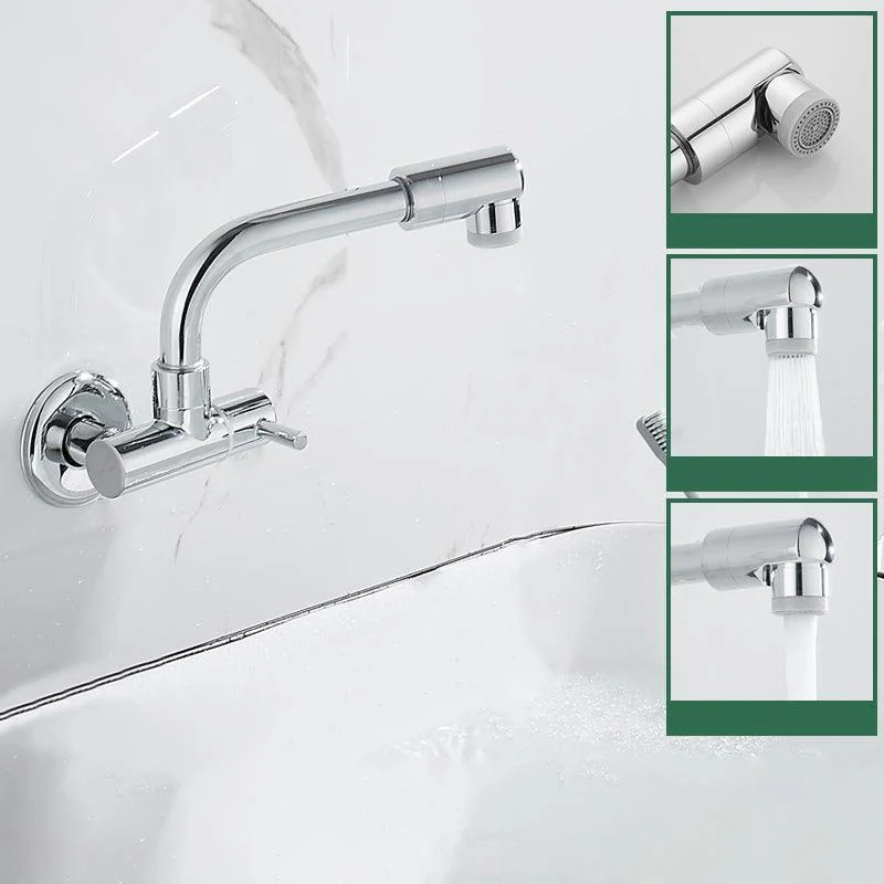 Wall Mounted Metal Tub Filler Low Arc Waterfall Bathtub Tap -Bathlova