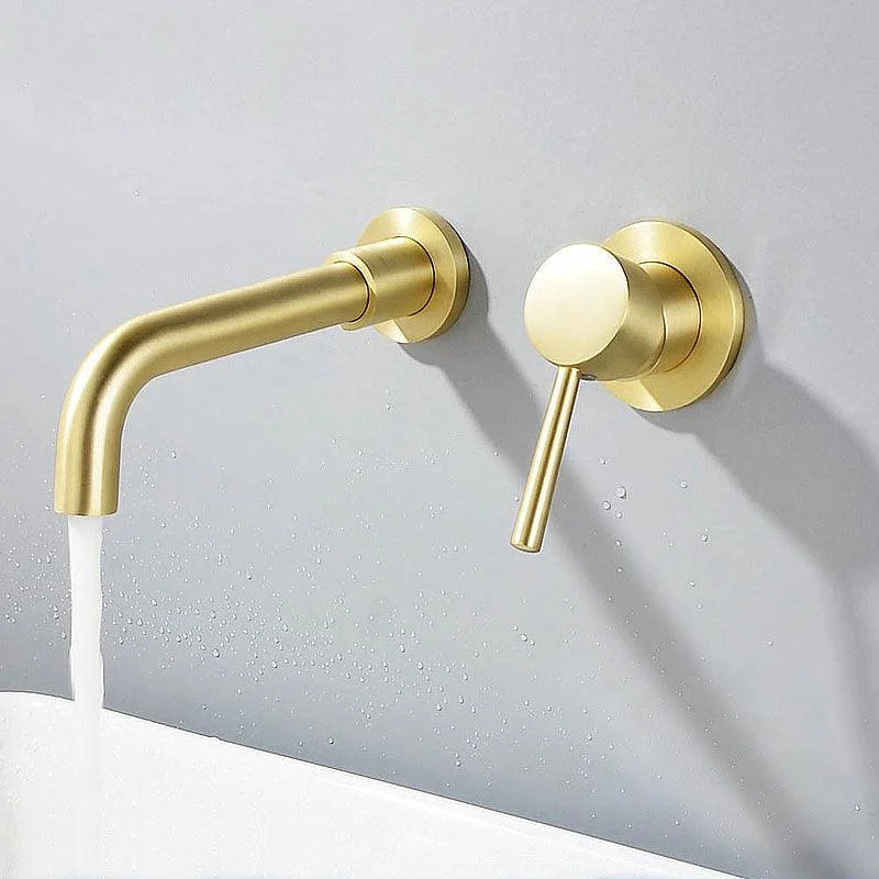 Wall Mounted Metal Tub Filler One Handle Rotatable Tub Tap Trim -Bathlova