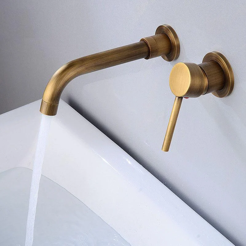 Wall Mounted Metal Tub Filler One Handle Rotatable Tub Tap Trim -Bathlova