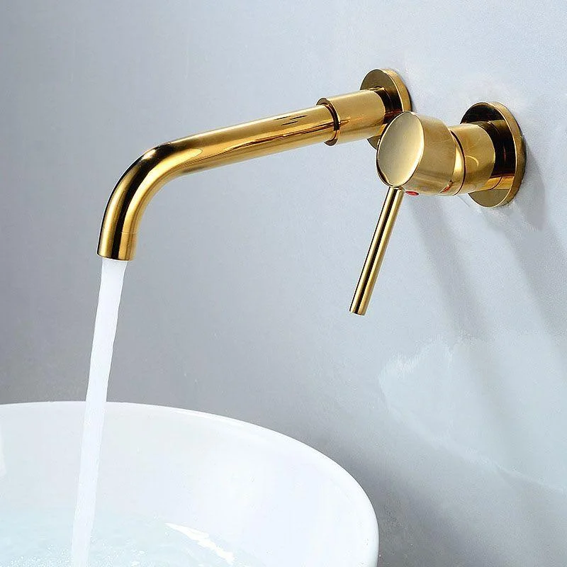 Wall Mounted Metal Tub Filler One Handle Rotatable Tub Tap Trim -Bathlova