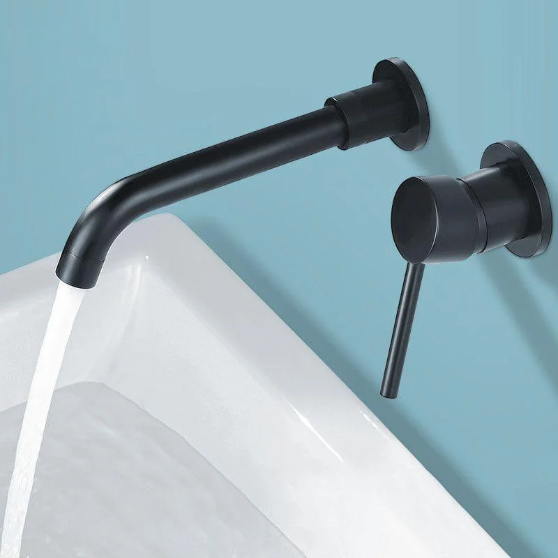 Wall Mounted Metal Tub Filler One Handle Rotatable Tub Tap Trim -Bathlova