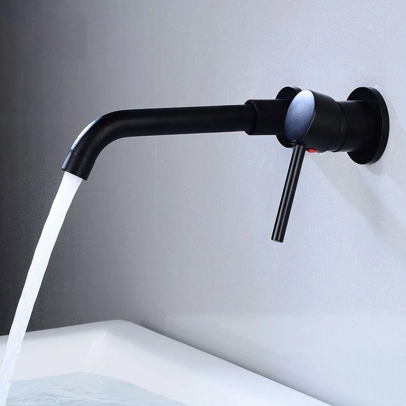 Wall Mounted Metal Tub Filler One Handle Rotatable Tub Tap Trim -Bathlova