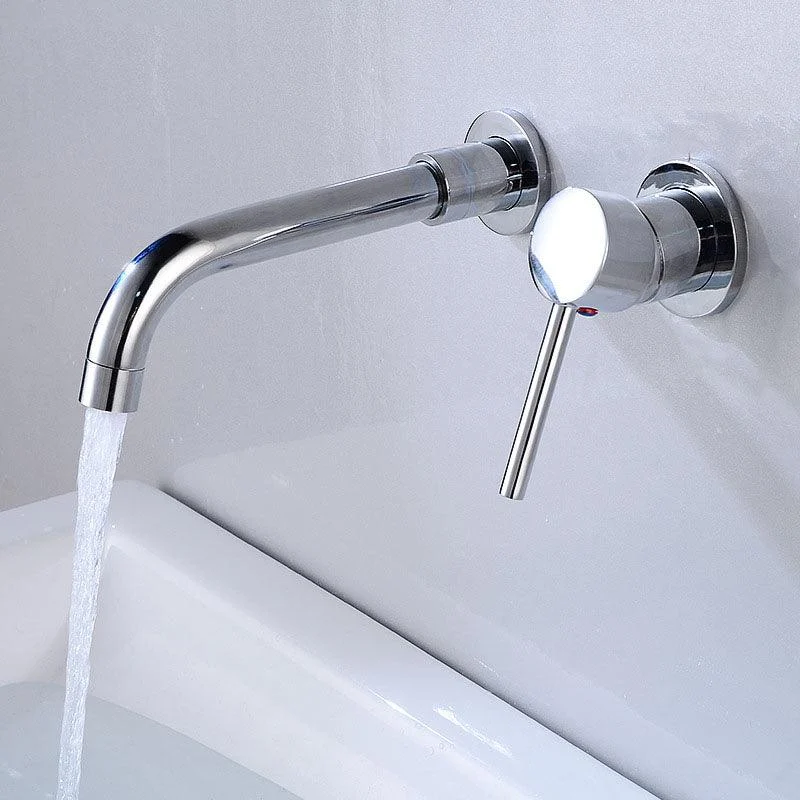 Wall Mounted Metal Tub Filler One Handle Rotatable Tub Tap Trim -Bathlova