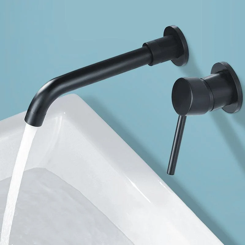 Wall Mounted Metal Tub Filler One Handle Rotatable Tub Tap Trim -Bathlova