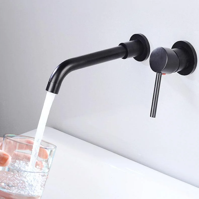 Wall Mounted Metal Tub Filler One Handle Rotatable Tub Tap Trim -Bathlova