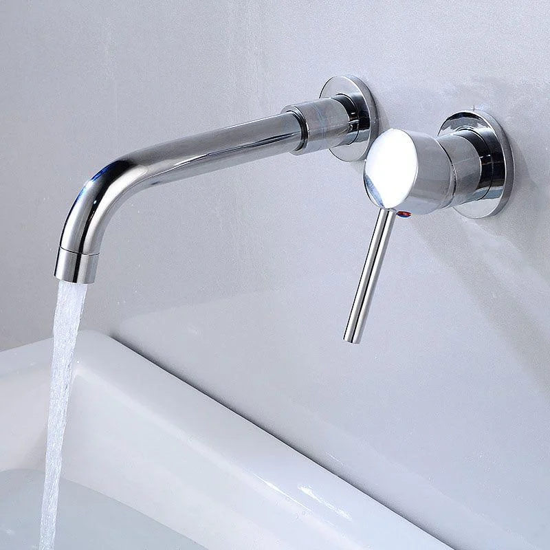 Wall Mounted Metal Tub Filler One Handle Rotatable Tub Tap Trim -Bathlova