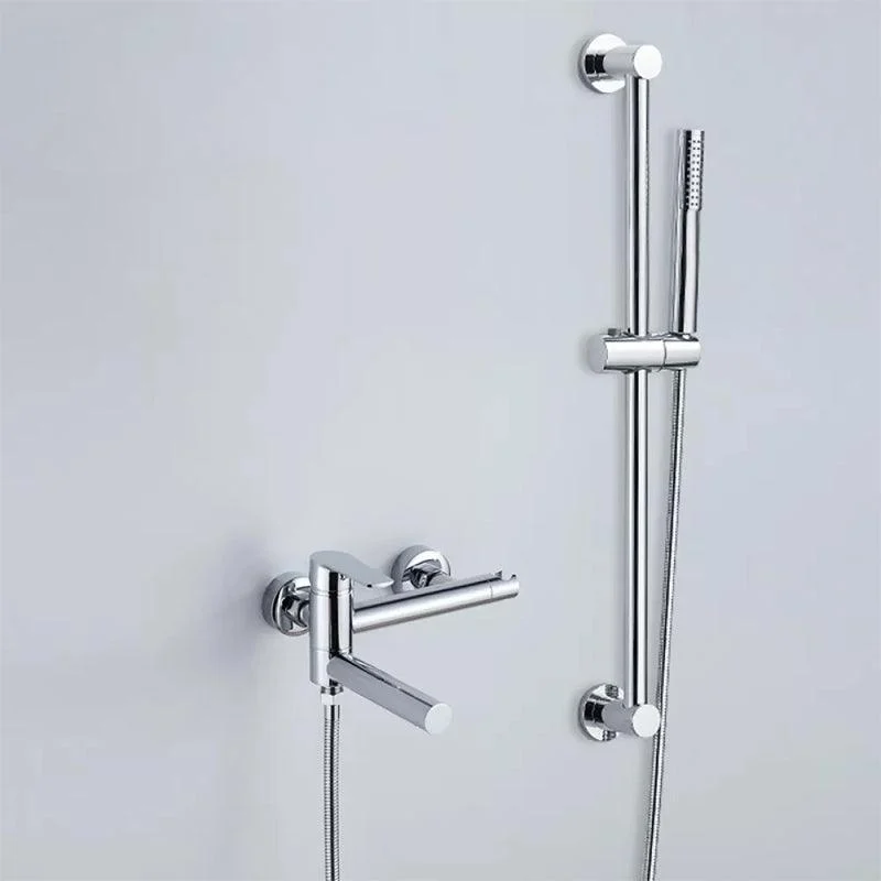 Wall Mounted Metal Tub Filler Single Handle Swivel Tub Tap Trim -Bathlova