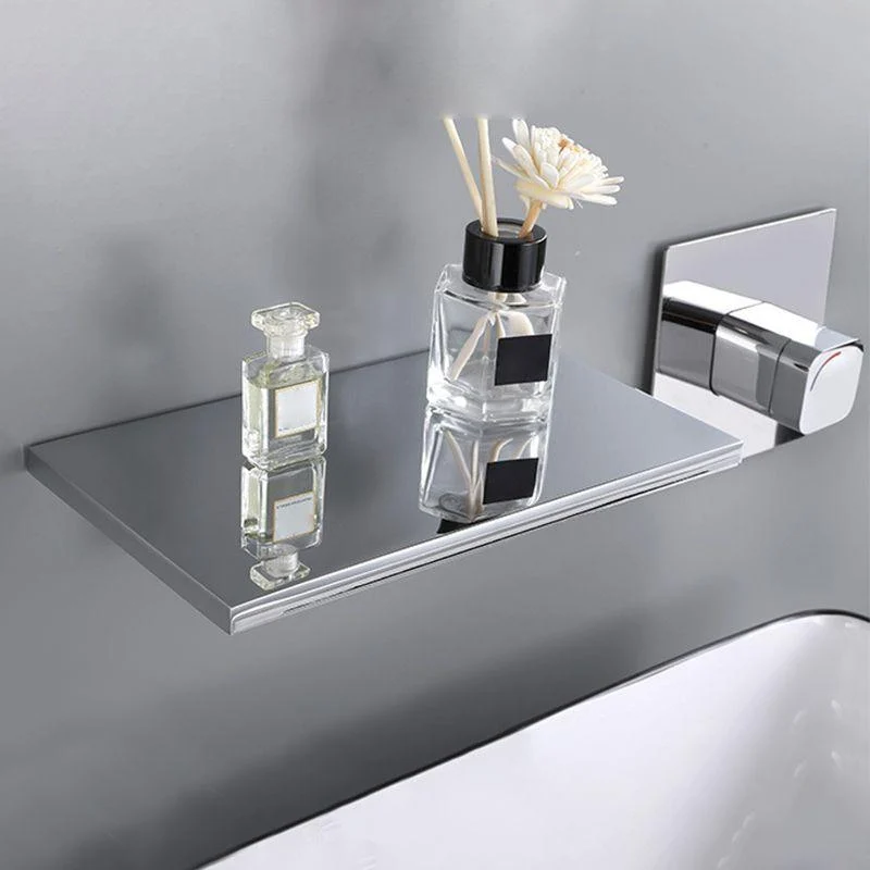 Wall Mounted Metal Waterfall Tub Filler Low Arc Bathroom Tap -Bathlova