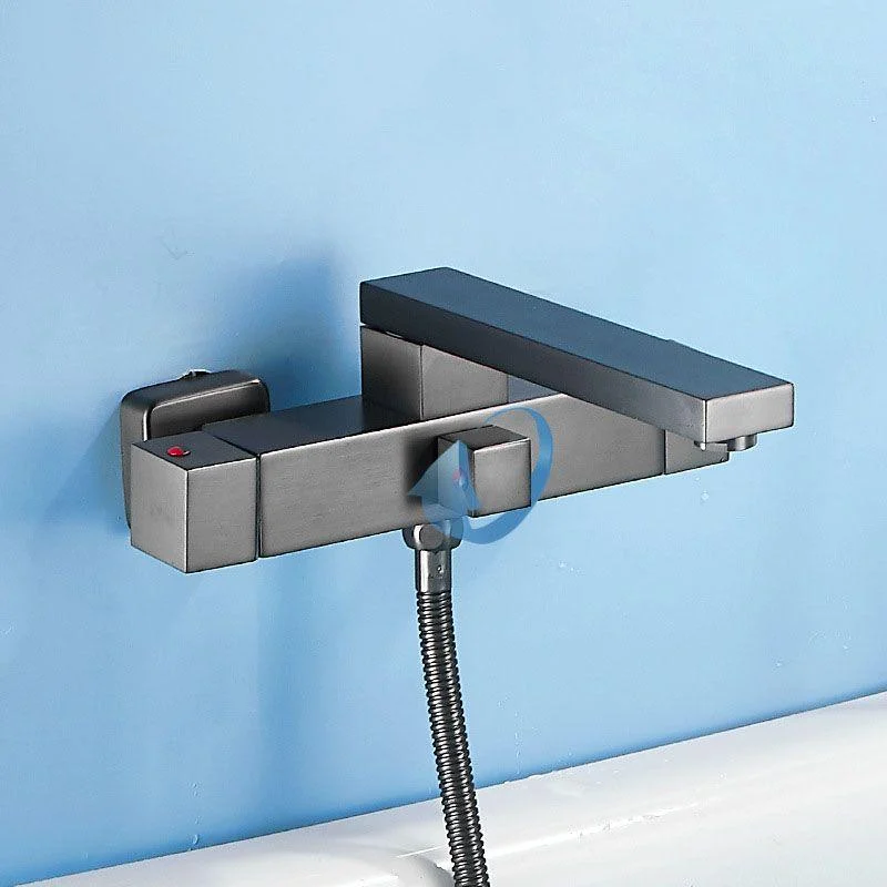 Wall Mounted MetalTub Filler Double Handles Wall Mounted Tap -Bathlova