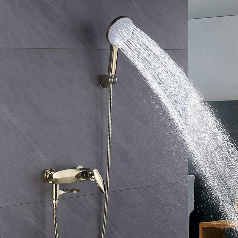 Wall Mounted Modern Round Metal Shower Brass Shower Head Shower Tap -Bathlova