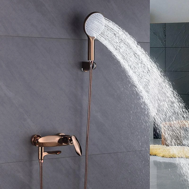 Wall Mounted Modern Round Metal Shower Brass Shower Head Shower Tap -Bathlova